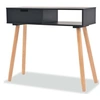 Image de Table console Bois de pin massif 80 x 30 x 72 cm Noir