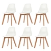 Image de Chaises à manger lot de 6 Blanc Plastique