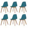 Image de Lot de 6 chaise H. 83 cm non pliable interieur en plastique bleu