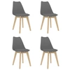 Image de Lot de 4 chaise interieur non pliable en plastique H. 83 cm gris