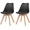 Image de Chaises à manger lot de 2 Noir Plastique