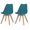 Image de Chaises à manger lot de 2 Turquoise Plastique