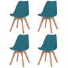 Image de Lot de 4 chaise interieur non pliable en plastique H. 83 cm bleu