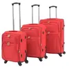 Image de Jeu de valises souples - - 3 pcs - Rouge - Imperméable - 4 roulettes - Grand format