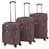 Image de Jeu de valises souples - - 3 pcs - Couleur café - Tissu Oxford - 4 roulettes 360°