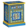Image de Table de Chevet Table de Nuit Armoire de Chevet Armoire de Lit Chambre Maison Intérieur Turquoise Peinture à la Main Bois de Manguier Massif