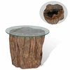 Image de Table basse Teck Verre 50 x 40 cm