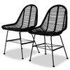 Image de Lot de 2 chaise H. 84 cm non pliable interieur en rotin noir