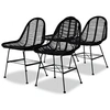 Image de Lot de 4 chaise H. 84 cm non pliable en rotin interieur noir