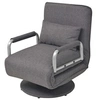 Image de Fauteuil pivotant et canapé lit gris foncé tissu