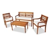 Image de Ensembles de bancs. canapes et tables de jardin teck 4 personnes bois 51.5 x 120 x 84 cm 4 pieces