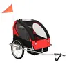 Image de Remorque de vélo et poussette 2 en 1 noir et rouge