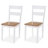 Image de Chaises à manger lot de 2 blanc bois d hévéa massif