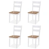 Image de Chaises à manger lot de 4 blanc bois d hévéa massif