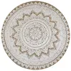 Image de Tapis Jute tressé imprimé 90 cm rond