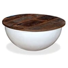 Image de Table basse Bois de récupération massif Blanc Forme de bol