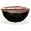 Image de Table basse Bois de récupération massif Noir Forme de bol