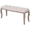 Image de Banc Lin Bois massif 110 x 38 x 48 cm Blanc crème