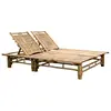 Image de Chaise longue en bambou marron H. 87 cm L. 200 cm non empilable non pliable