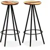 Image de Tabourets de bar lot de 2 bois massif de récupération