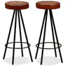 Image de Tabourets de bar lot de 2 cuir véritable