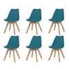 Image de Lot de 6 chaise interieur non pliable en plastique H. 83 cm bleu