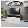 Image de Meuble TV Bois d'ingénierie 95x35x36 cm Chêne et blanc