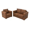 Image de Ensemble de canapés 2 pcs cuir daim synthétique
