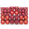 Image de 100x Boules de Noël Plastique Rouge Décorations Sapin Arbre Fête Maison