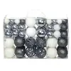 Image de 100x Boules de Noël Blanc/Gris Ornements Sapin Arbre Décor Fête Maison