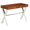 Image de Bureau Bois d acacia solide avec finition miel 110x50x76 cm