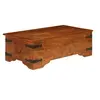 Image de Table basse Bois d acacia solide avec finition miel 110x55x35cm