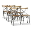 Image de Chaises à manger lot de 6 bois de manguier massif et acier