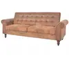 Image de Canape droit 2 places en polyester marron 196 x 196 x 82 cm