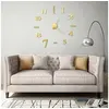 Image de Horloge Murale 3D Design Moderne XXL Doré Décor de Mur Maison Salon 50638