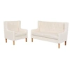 Image de Ensemble de canapés 2 pcs Tissu Blanc crème