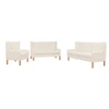 Image de Ensemble de canapés 3 pcs Tissu Blanc crème
