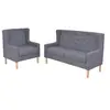 Image de Ensemble de canapés 2 pcs Tissu Gris