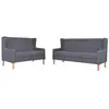 Image de Ensemble de canapés 2 pcs Tissu Gris