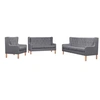 Image de Ensemble de canapés 3 pcs Tissu Gris