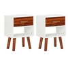 Image de Tables de chevet 2 pcs Bois d acacia massif 40x30x57 cm