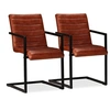 Image de Lot de 2 chaise interieur non pliable en acier H. 91 cm marron