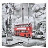 Image de Kamerscherm inklapbaar Londen bus 200x170 cm zwart en wit245875