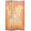 Image de Kamerscherm inklapbaar wereldkaart 120x170 cm geel245877