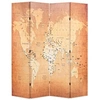 Image de Cloison de séparation - - Carte du monde - 160 x 180 cm - Jaune - Bois massif