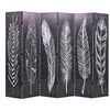 Image de Cloison de séparation - - Pliable - 228 x 170 cm - Noir et blanc - Plumes sophistiquées