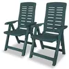 Image de Lot de 2 chaise exterieur pliable H. 108 cm en plastique vert