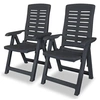 Image de Chaises inclinables de jardin lot de 2 Plastique Anthracite