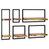 Image de 5-delige Wandschappenset massief acaciahout en staal246014