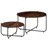 Image de Ensemble de table basse 2 pcs Bois de Sesham massif 60 x 35 cm